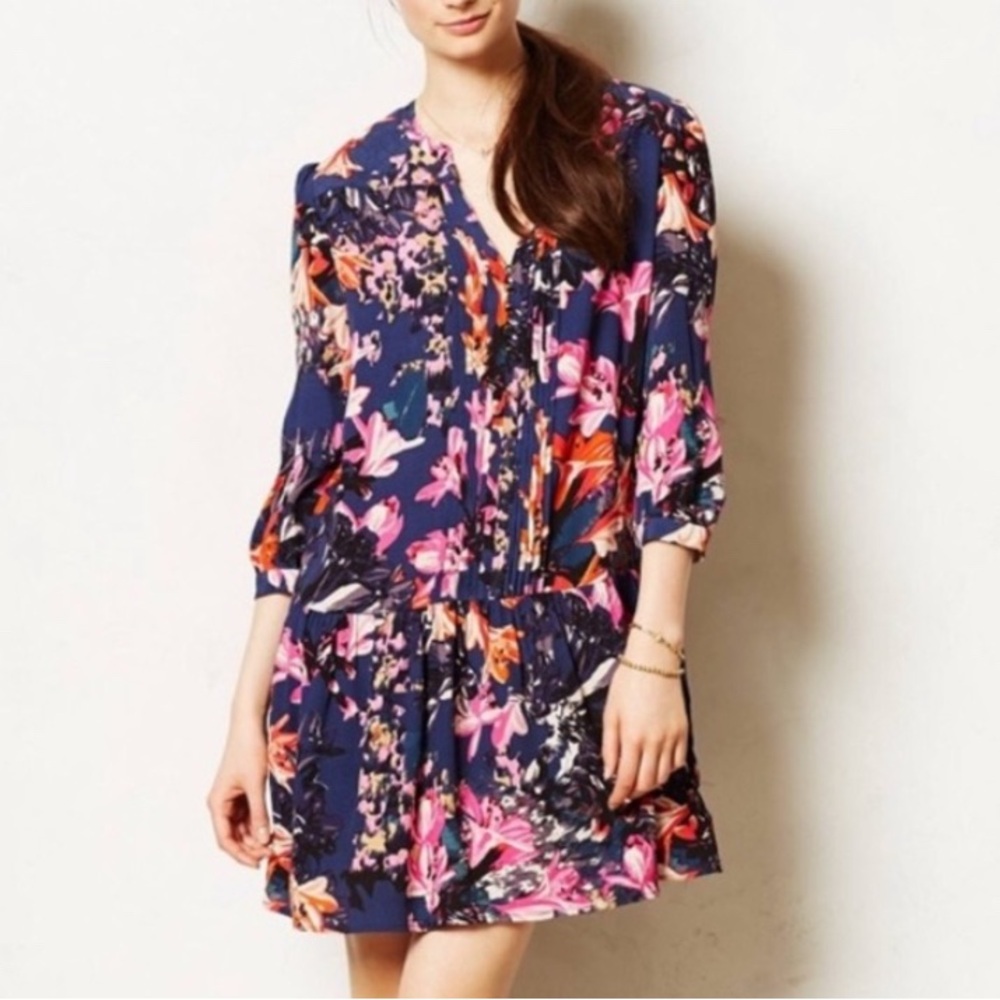 Floral Print Dress with 3/4 Sleeves  by Maeve